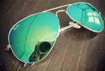 عینک آفتابی طرح ریبن با شیشه سبز thumb 1